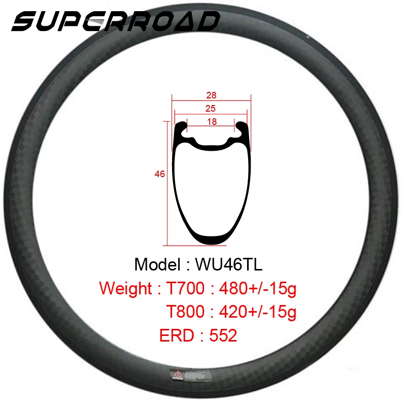 Sepeda Jalan Full Carbon Rim 700C Tubeless Clincher Rims