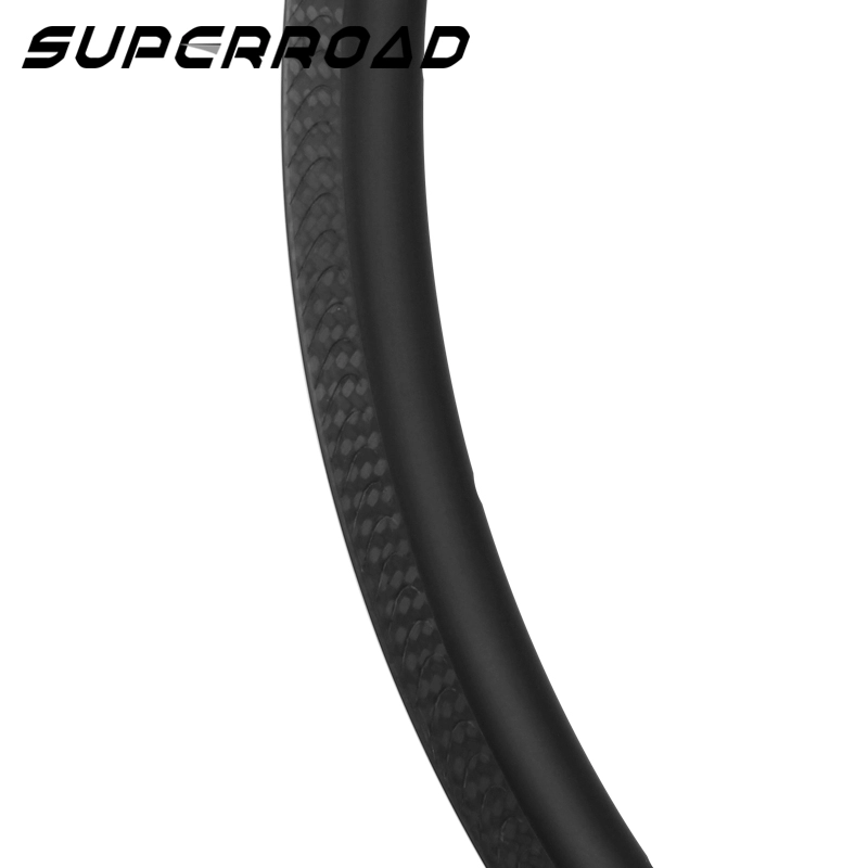 30mm Carbon Tubeless Ready Rims Dengan Permukaan Rem Beralur