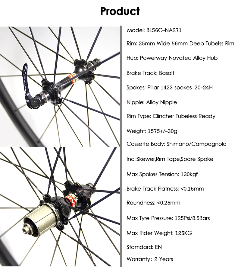 700C Road Wheelset Dijual Novatec Hubs Carbon Wheels