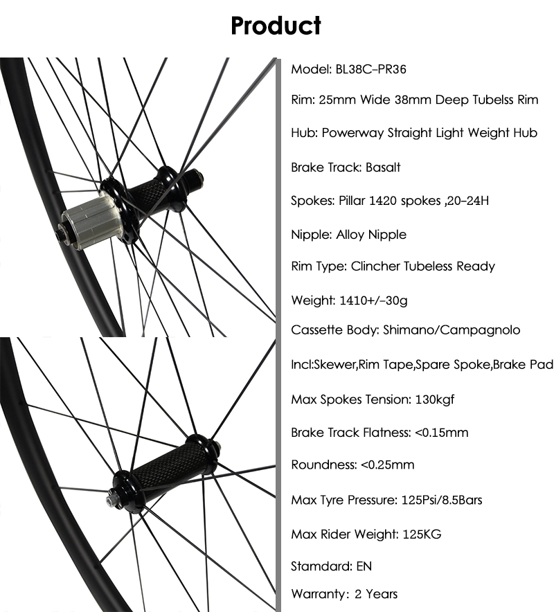 Sepeda Jalan Karbon dengan Roda Karbon 25mm Wheelsets