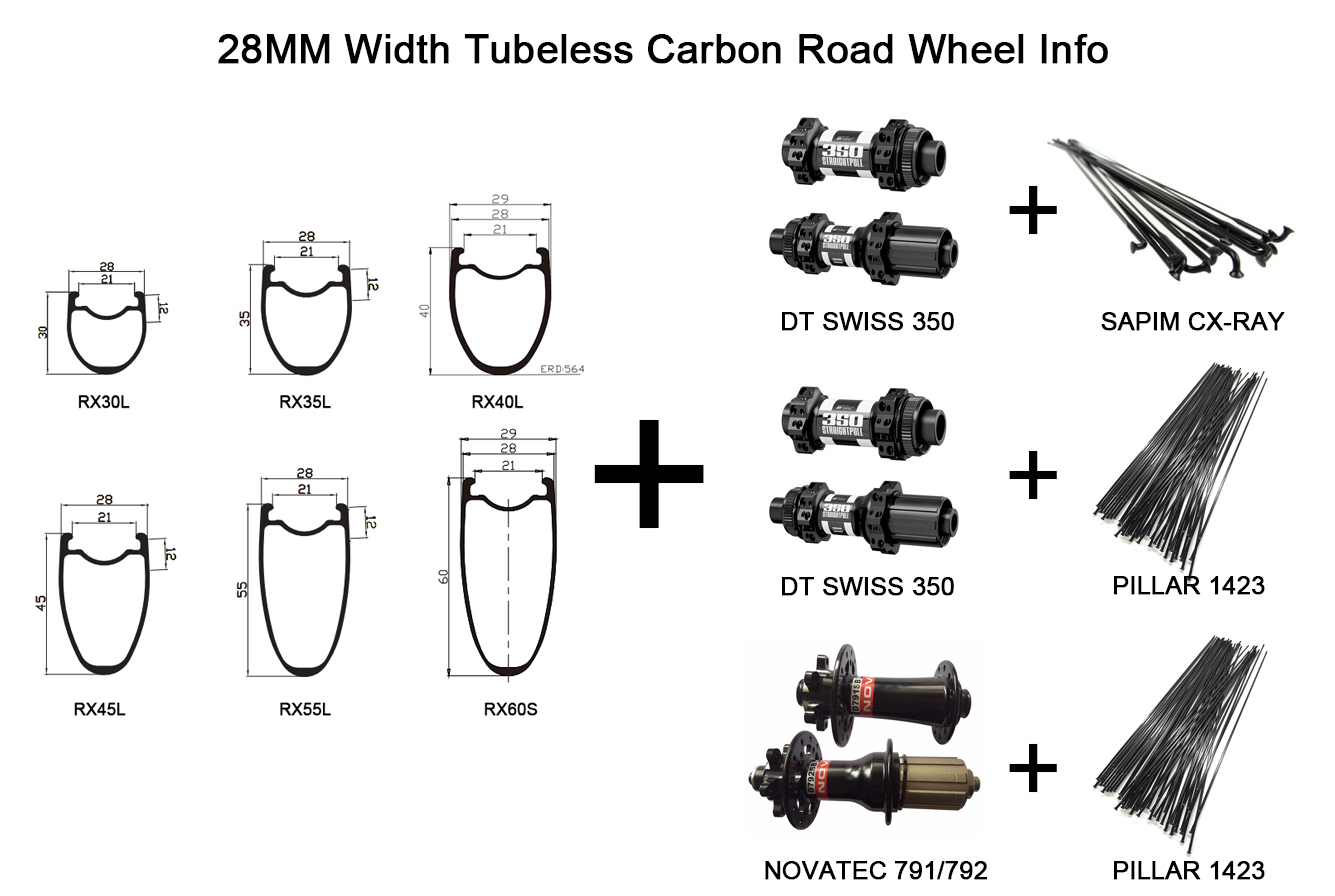 28mm wide carbon road wheels