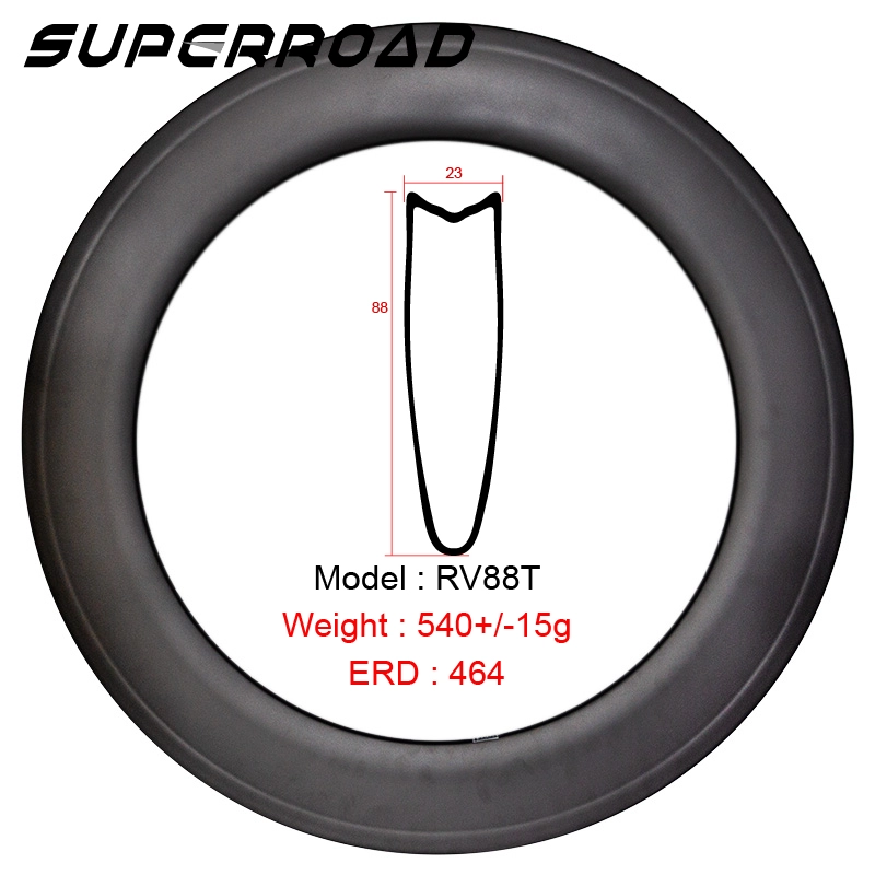 88mm Ringan Sepeda Karbon Sepeda Jalan Tubular Rims