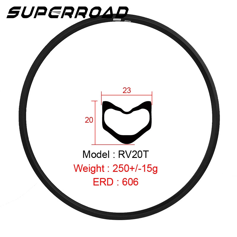 23mm Tubular Road Rims Sepeda Jalan Karbon