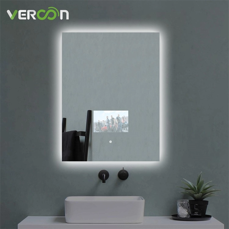 Rectangular Anti-Fog LED menyala Smart Vanity Mirror Untuk Kamar Mandi