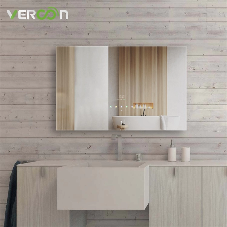 Beberapa fungsi cermin kamar mandi pintar android os 11 smart tv persegi panjang besar 1200*800MM