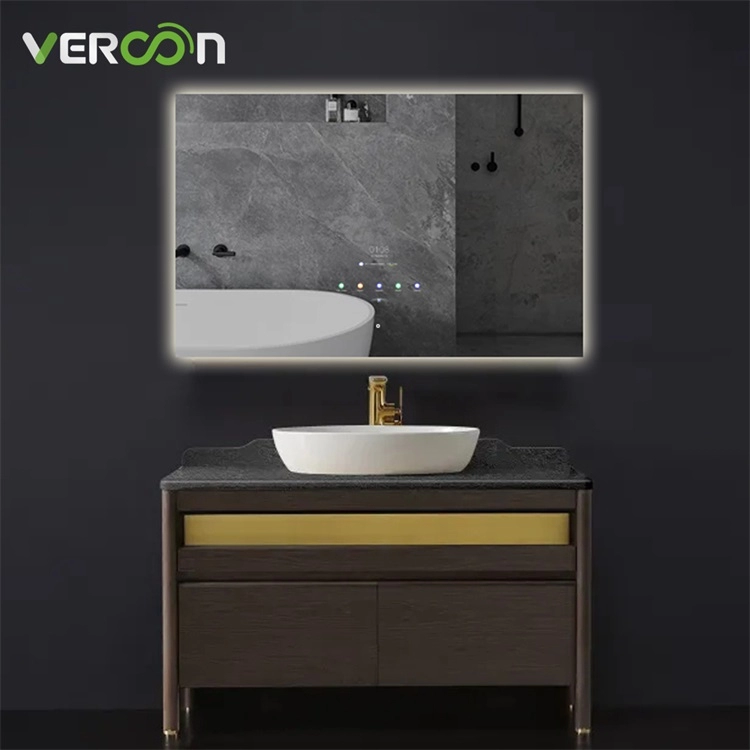 Layar sentuh pintar tahan air yang disesuaikan dengan cermin lampu led kamar mandi modern