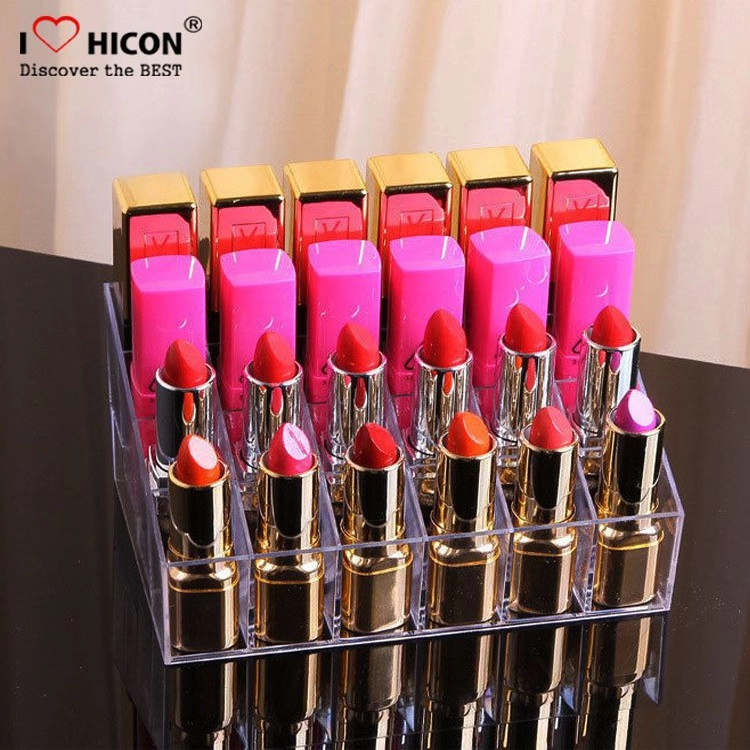 Akrilik Putih Counter Top Kosmetik Display Case Untuk Lipstik