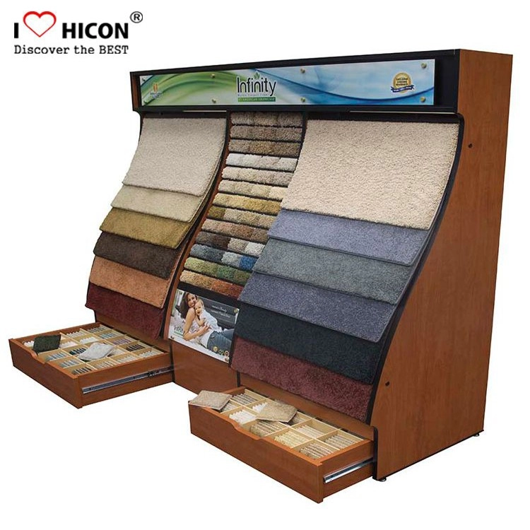 Rak Display Sampel Karpet Lantai Kayu Besar Dijual Dengan Laci
