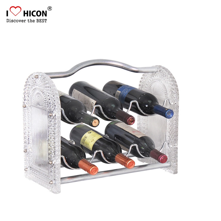 Rak Display Anggur Counter Top Disesuaikan yang Halus Di Toko Minuman Keras