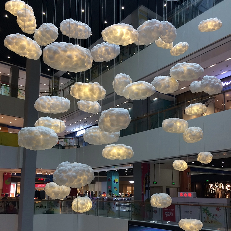 Menggantung dekorasi awan lembut untuk pusat perbelanjaan