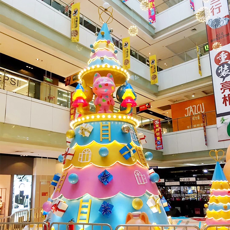 Jual panas dekorasi Pohon Natal Logam besar untuk pusat perbelanjaan