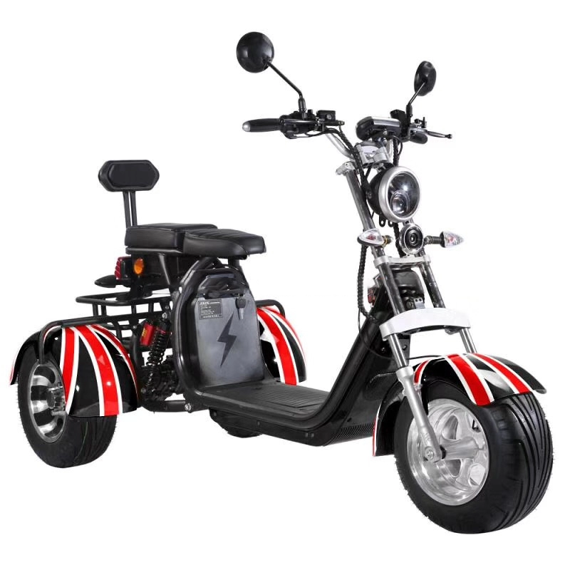 3 roda kecepatan maksimal 45kmh Electric citycoco 60v 1500w citycoco electric scooter dengan ban gemuk