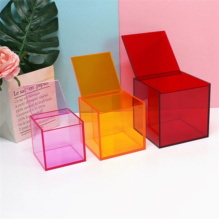 Kotak akrilik persegi panjang berwarna-warni yang disesuaikan