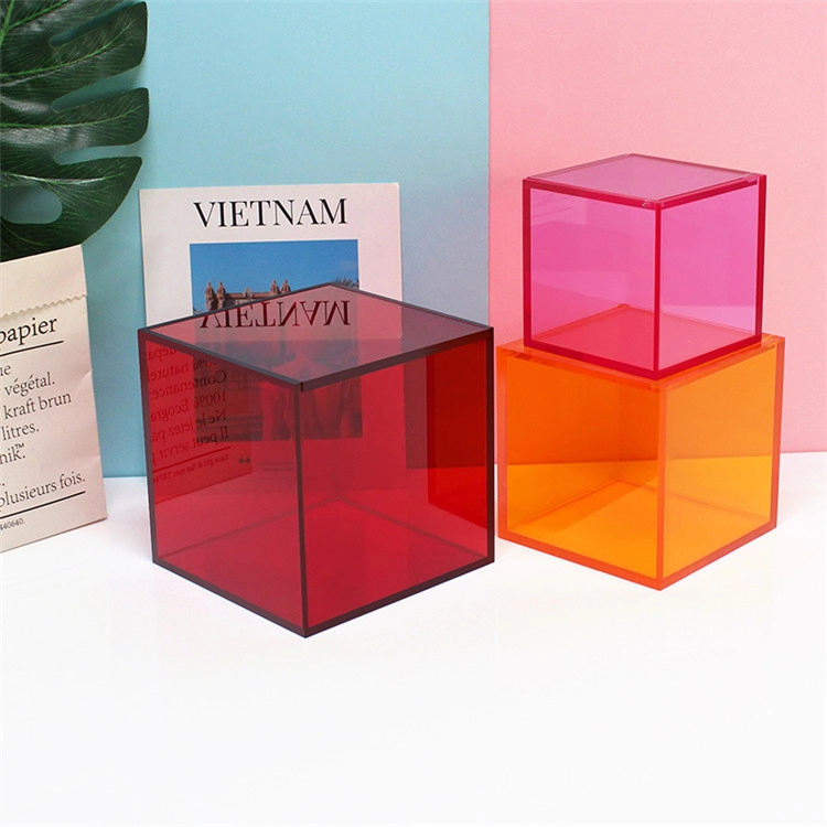 Kotak akrilik persegi panjang berwarna-warni yang disesuaikan