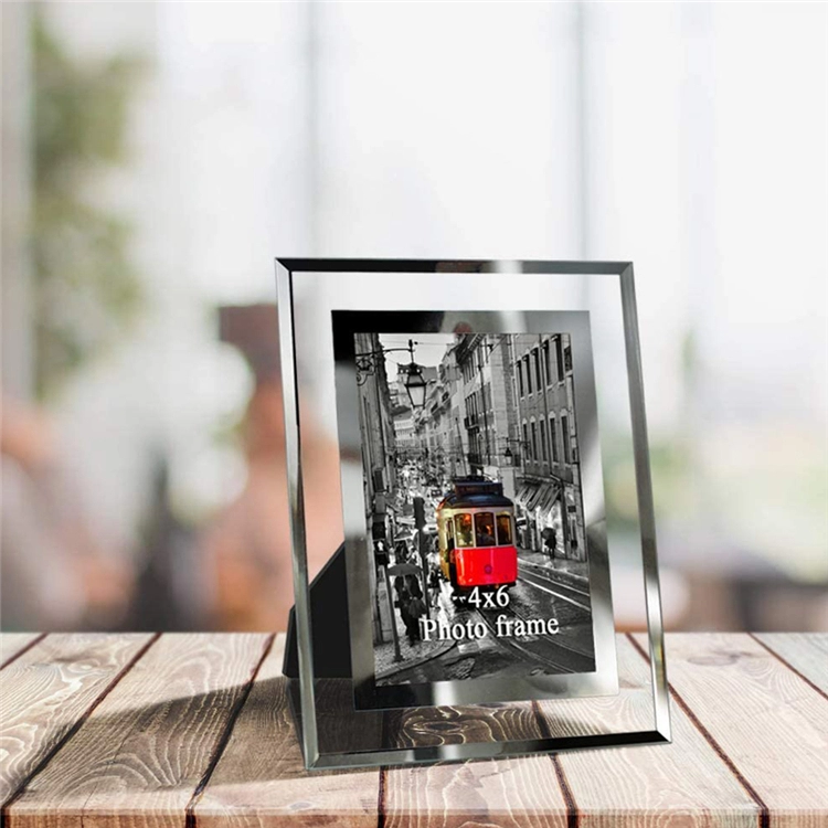 6 x 4 bingkai foto kaca kantor pernikahan keluarga, ruang makan, bingkai foto bisnis perak