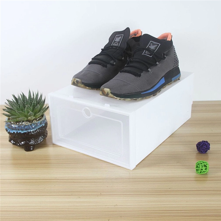 Kotak sepatu akrilik transparan berkualitas tinggi, dekorasi magnetik transparan