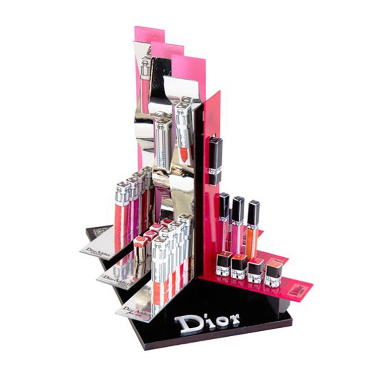 Kualitas tinggi make up display stand kosmetik custom Digunakan untuk menampilkan display stand kosmetik akrilik