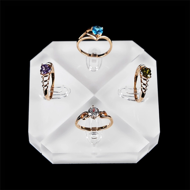 Tempat perhiasan akrilik bening untuk dudukan display cincin penyangga fotografi