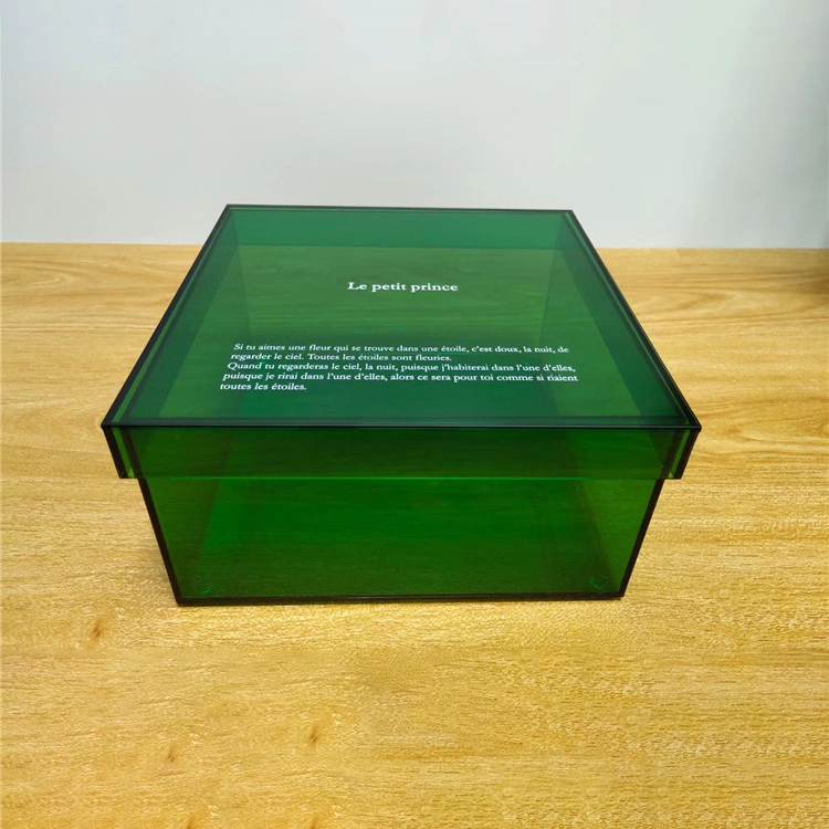 kotak penyimpanan akrilik warna-warni yang tahan debu stackable dengan tutup