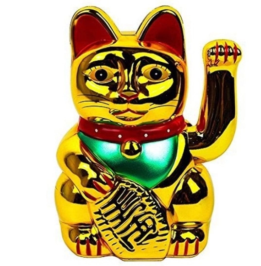 Keramik Maneki Neko Lucky Fortune Cat Dengan Lengan Melambai