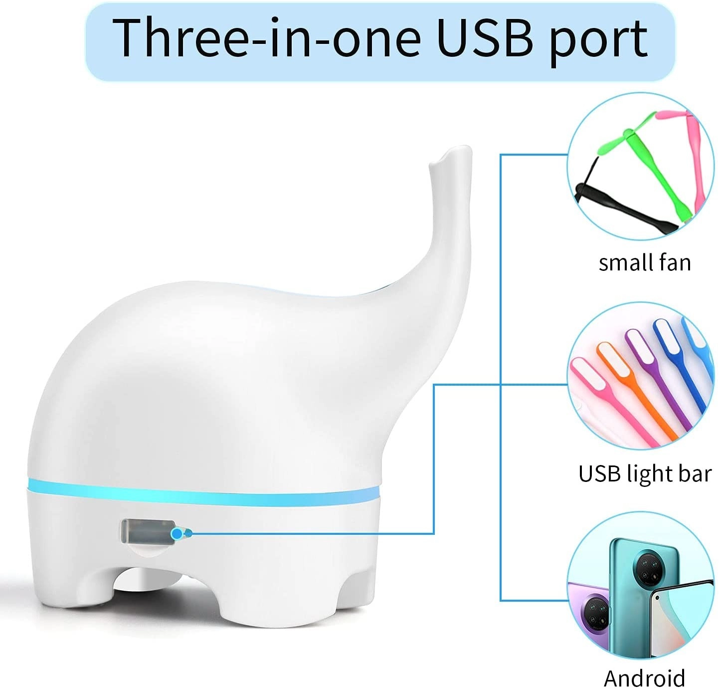 Mini Elephant USB Kids Ultrasonic Aroma Essential Oil Diffuser Humidifier