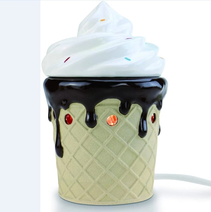 Ice Cream Fragrance Wax Melt Warmer Electric Home Diffuser Dengan Piring Yang Dapat Dilepas