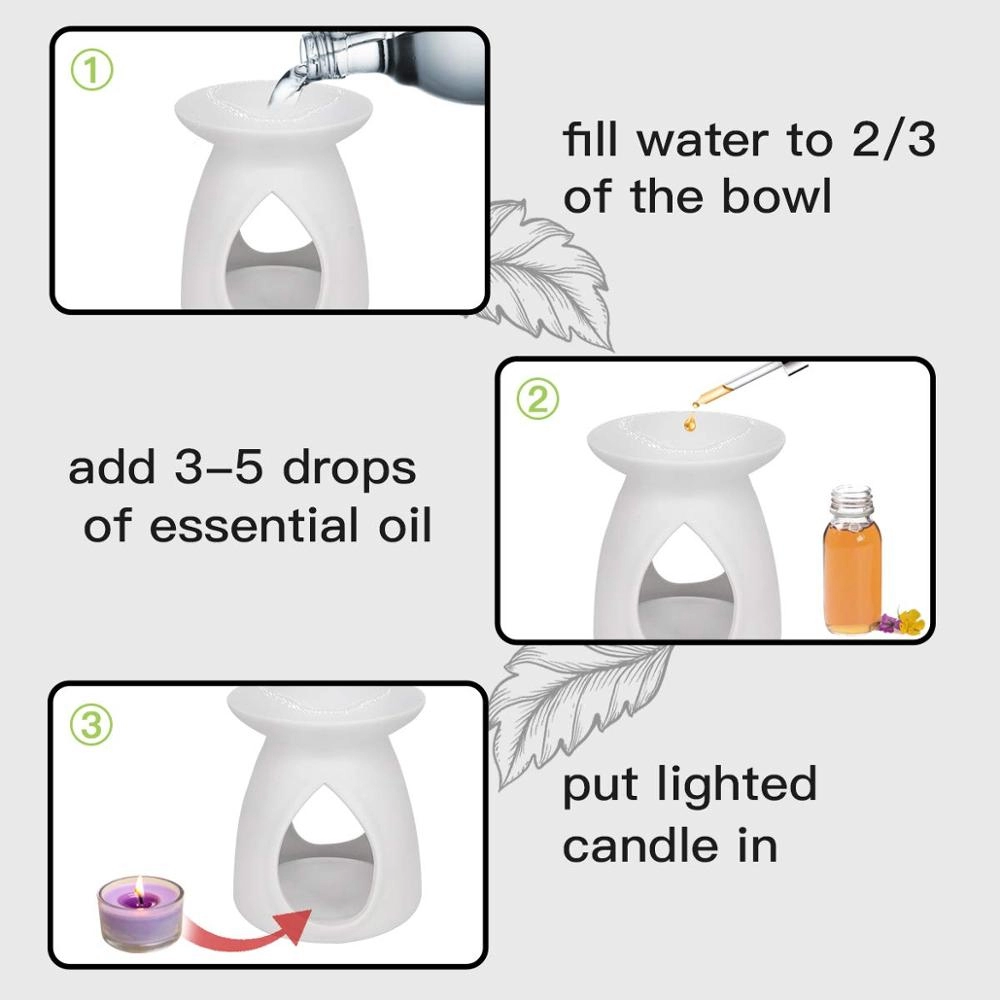 Tear Drop Shape Ceramic Tea Light Holder Pembakar Minyak Esensial Aromaterapi