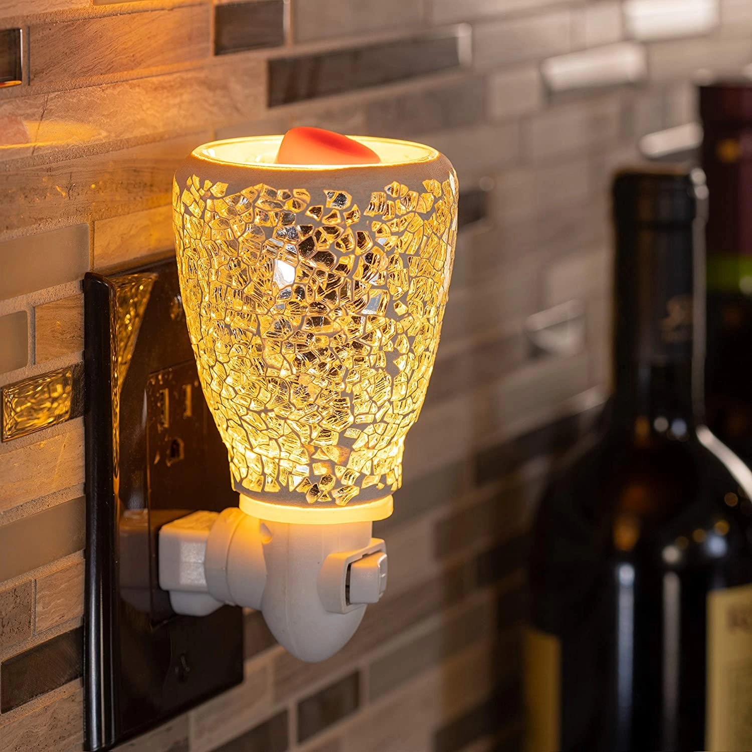 Kaca 3D Electric Wax Melt Burner Lamp Untuk Ruang Tamu