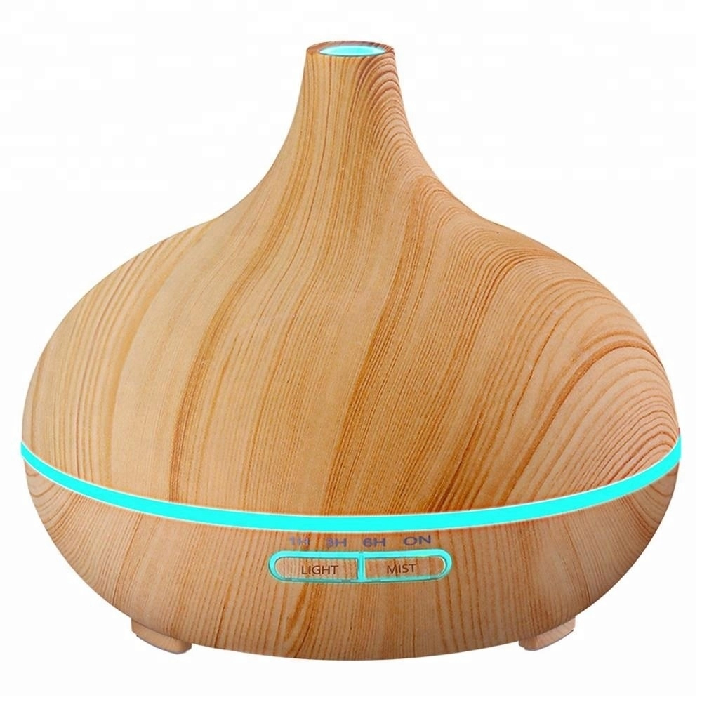 Wood Grain Aroma Minyak Esensial Diffuser Ultrasonic Air Humidifiers