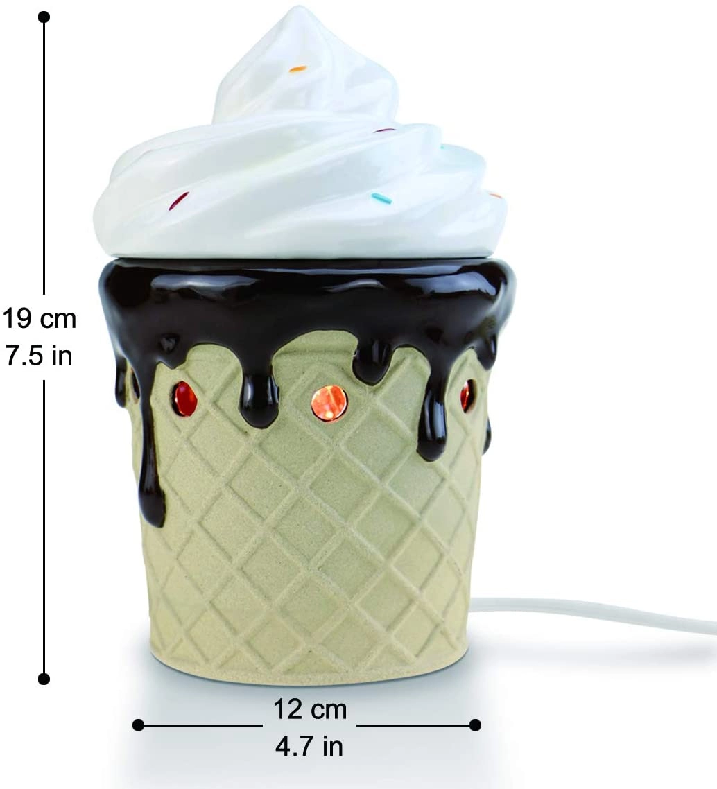 Ice Cream Fragrance Wax Melt Warmer Electric Home Diffuser Dengan Piring Yang Dapat Dilepas
