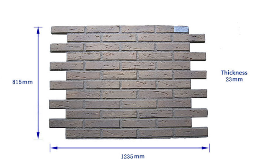 Faux brick panel for wall cladding