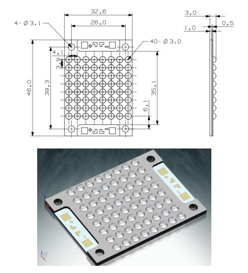 Chip Modul LED UV Intensitas Tinggi
