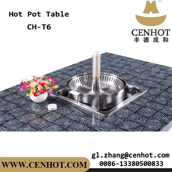 Meja Hot Pot Restoran Komersial CENHOT Dengan Angkat Hot Pot