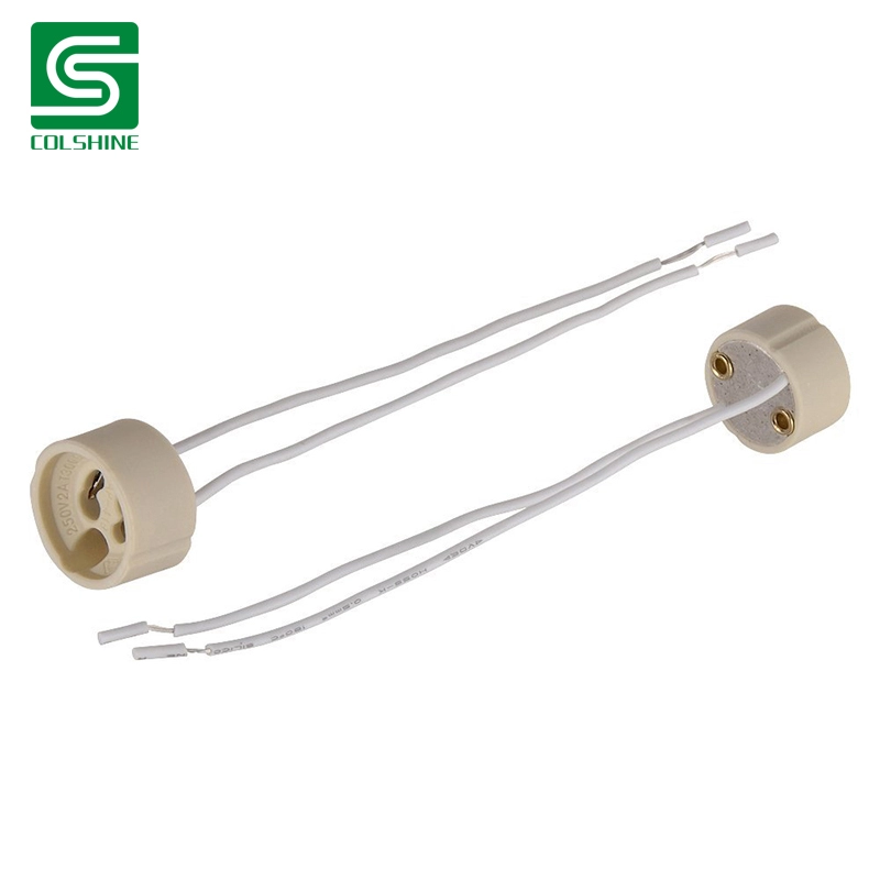 GU10 Socket LED Bulb Halogen Lamp Holder Dasar Konektor Kawat Keramik