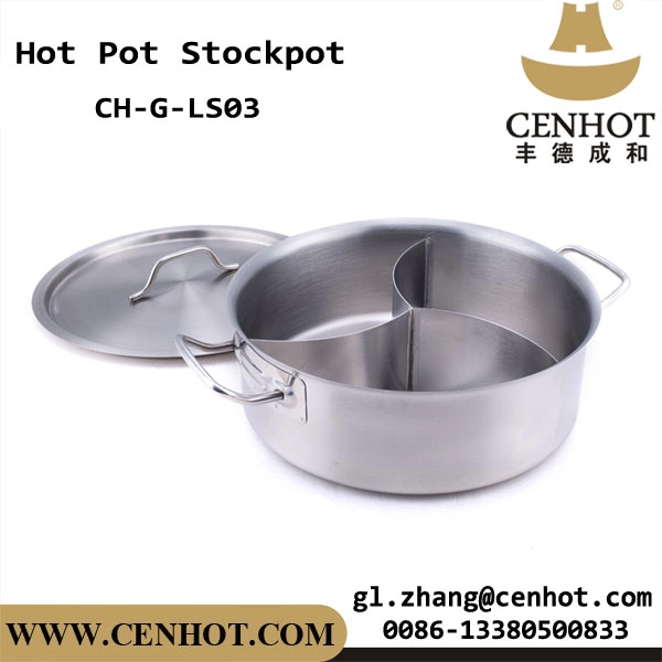 CENHOT Stainless Steel Hot Pot Tiga Peralatan Masak Terbagi Untuk Restoran