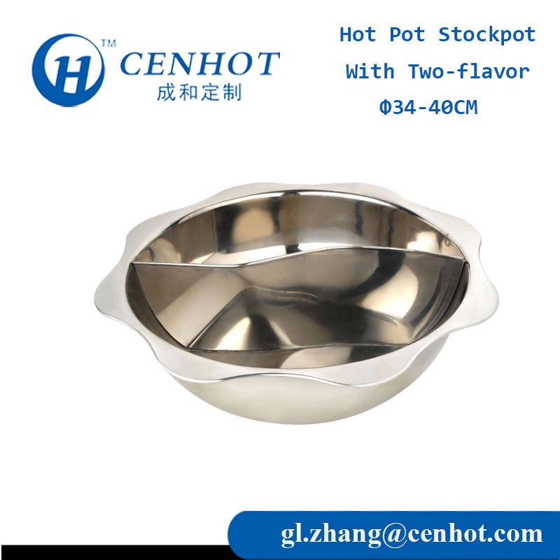 Panci Hot Pot Dua Rasa Stainless Steel Untuk Produsen Restoran - CENHOT