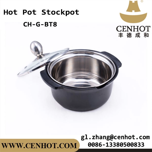 CENHOT Black Coating Mini Stock Pot Untuk Restoran Hot Pot