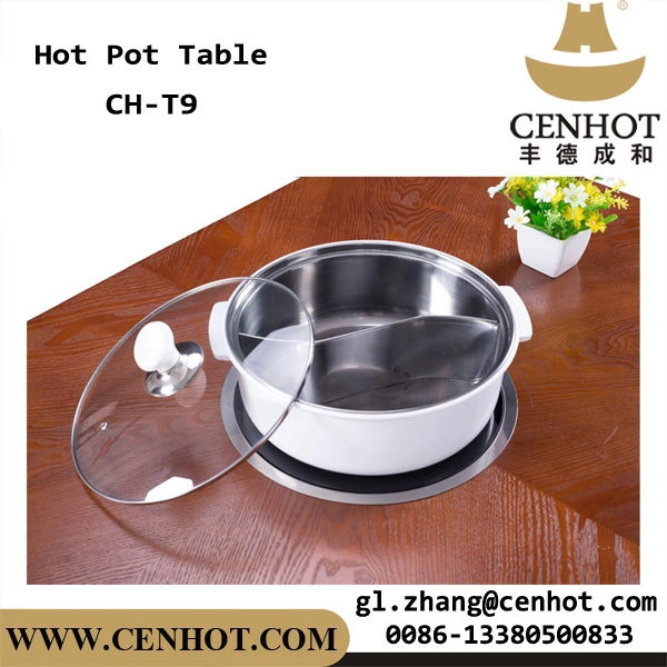 CENHOT Hot-sale Meja Kayu Hot-pot Meja Untuk Restoran