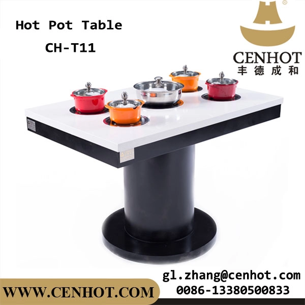 CENHOT Komersial Disesuaikan Meja Makan Restoran Meja Hot Pot Dalam Ruangan