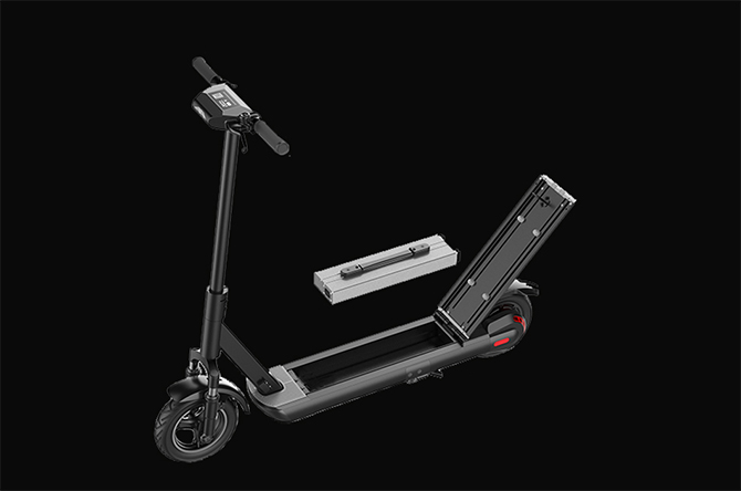 sharing/rental electric scooter with swappable battery