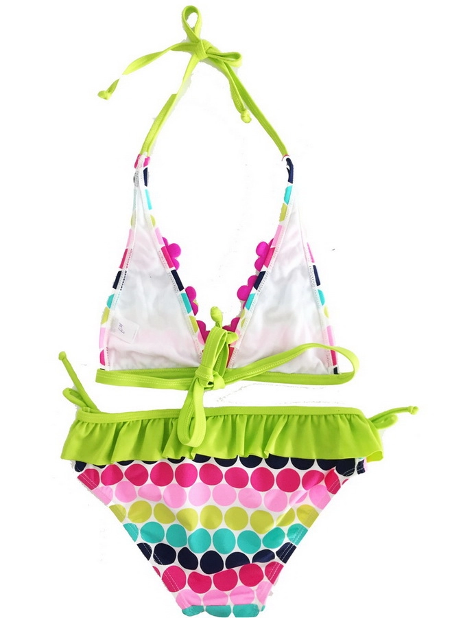 Set Baju Renang Bikini Gadis Halter Bunga