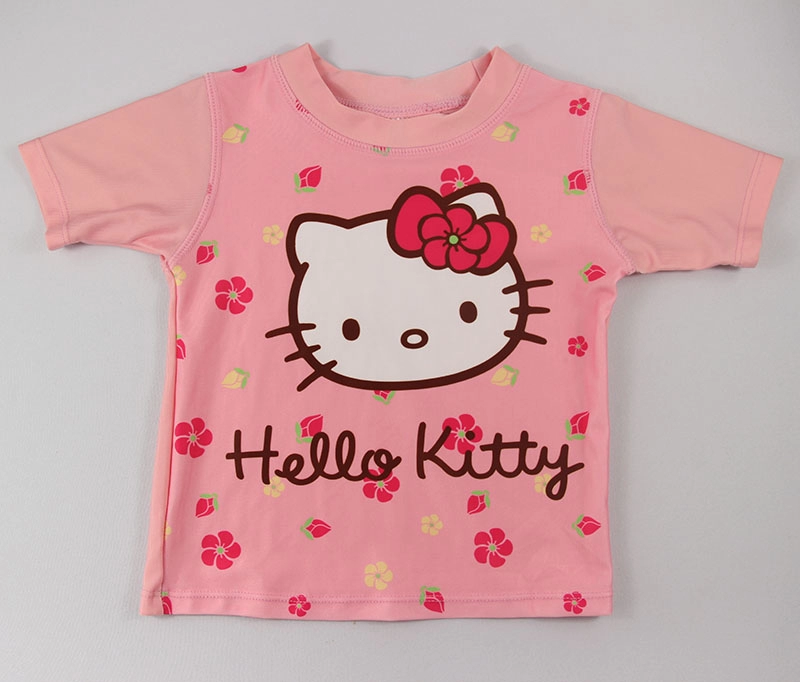 Kaos Rashguard Anak Perempuan Hello Kitty Merah Muda
