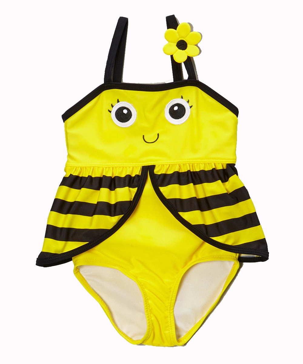 Pakaian Renang One Piece Lebah Lucu Bertali Kuning Anak-anak