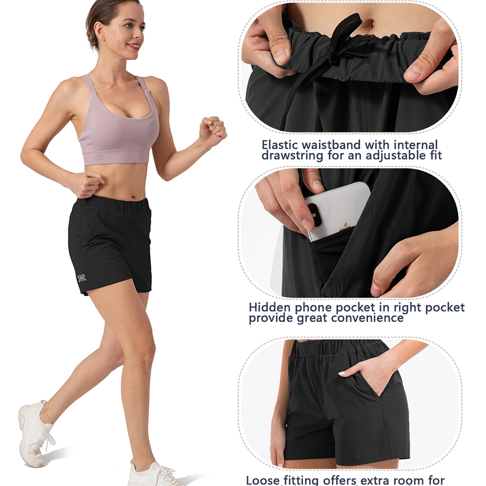 Celana Pendek Latihan Aktif Wanita Peregangan Ultra Ringan