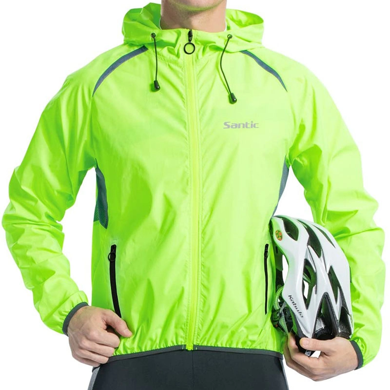 Jaket Bersepeda Perlindungan UV Tahan Angin Pria Mantel Angin Lengan Panjang