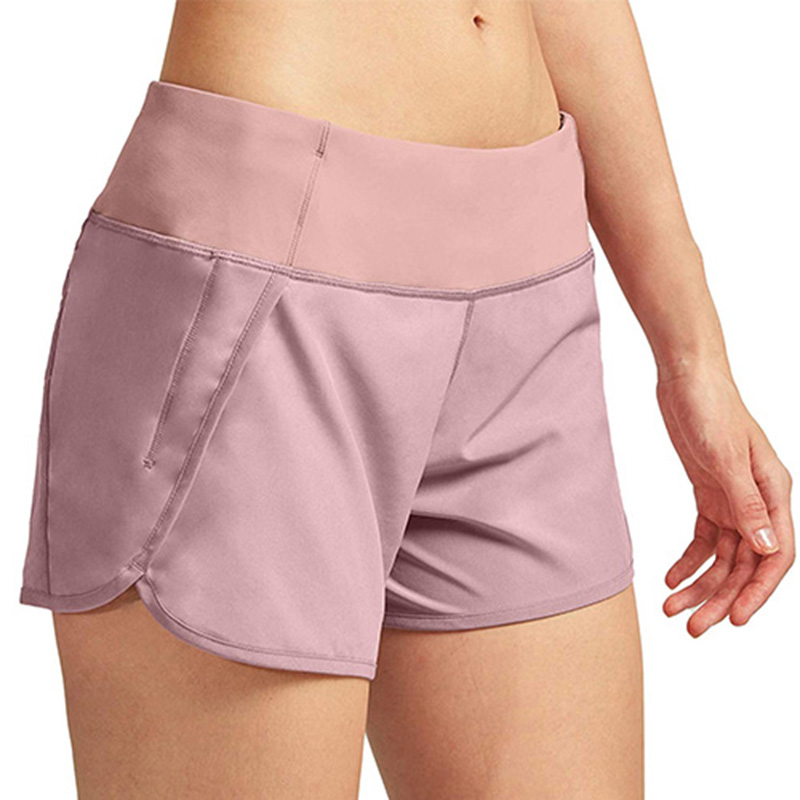 pink double layer workout shorts