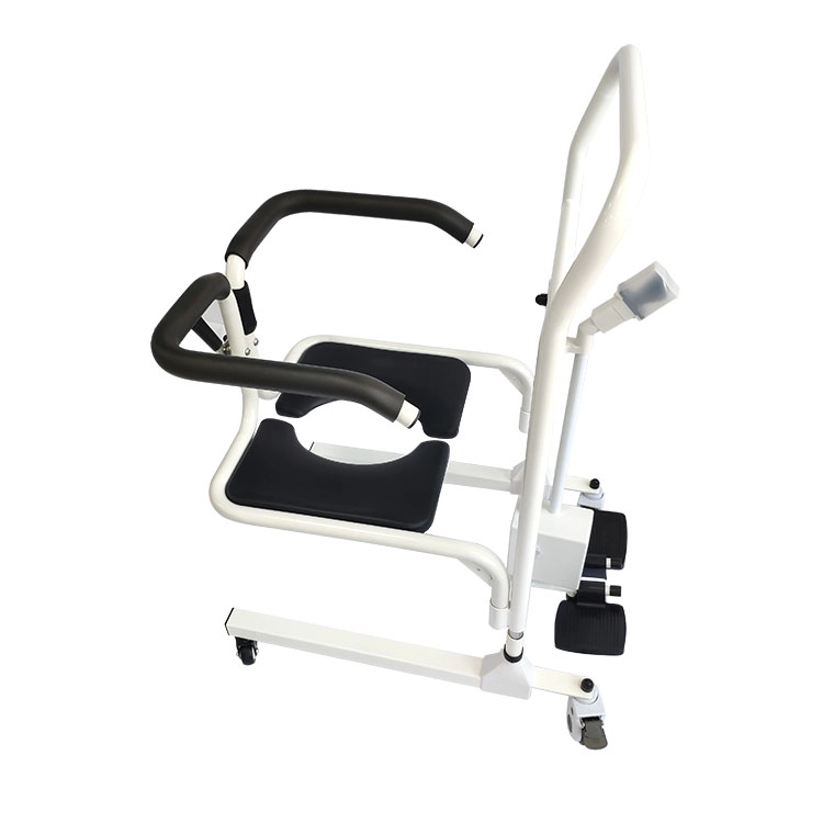 Medis portabel listrik mudah hidrolik bergerak roda peralatan toilet kursi roda keperawatan transfer angkat kursi toilet pasien