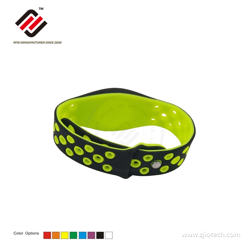 Gelang RFID Starp Silicone Mesh Dicetak Dengan Penutupan Tombol