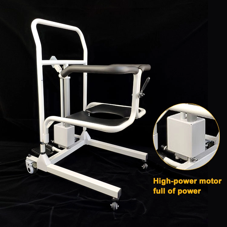 Medis portabel listrik mudah hidrolik bergerak roda peralatan toilet kursi roda keperawatan transfer angkat kursi toilet pasien