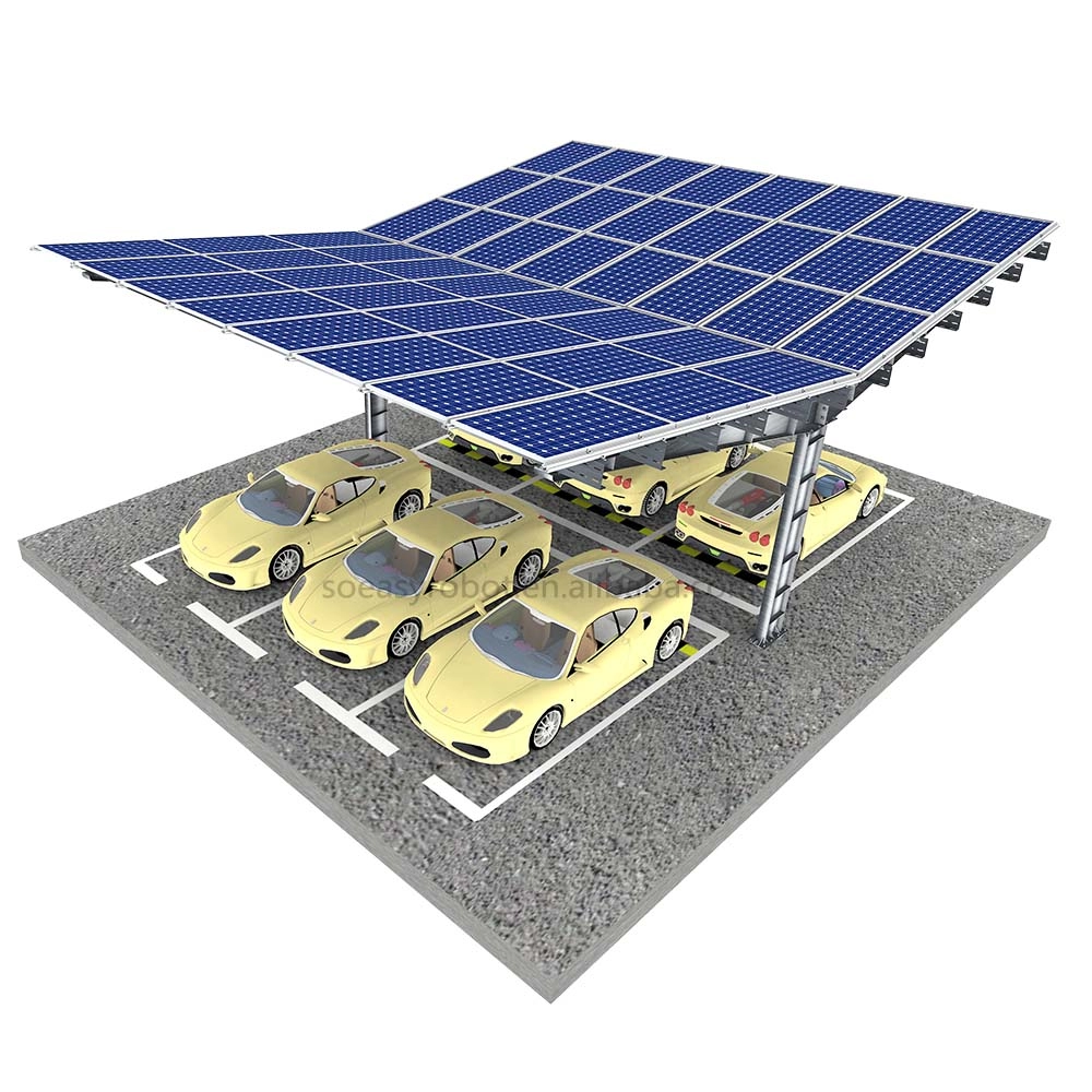 Sistem pemasangan carport surya PV prefabrikasi